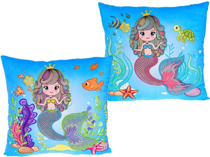 Cojín de felpa sirena 45 × 45 cm - 1 pieza