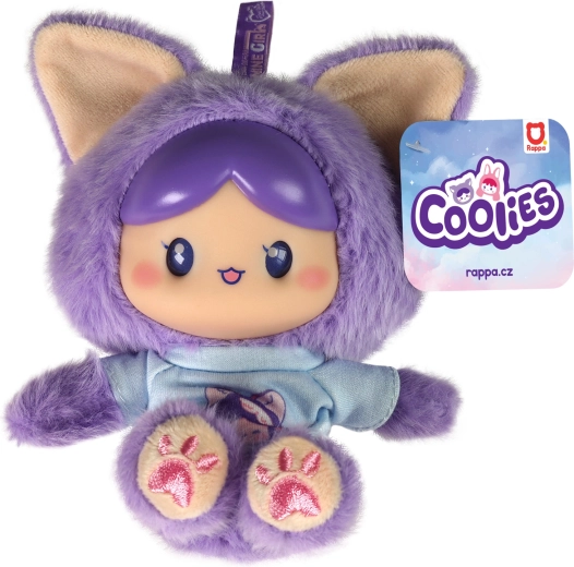 Muñeca de peluche Coolies morada 15 cm