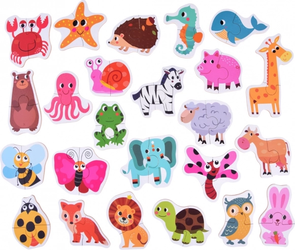 Puzzle infantil de animales de colores de 24 piezas