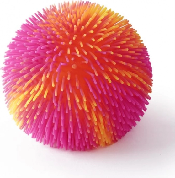 Pelota arcoíris con flecos y luz - naranja y rosa