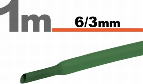 Tubo termorretráctil verde 6/3 mm
