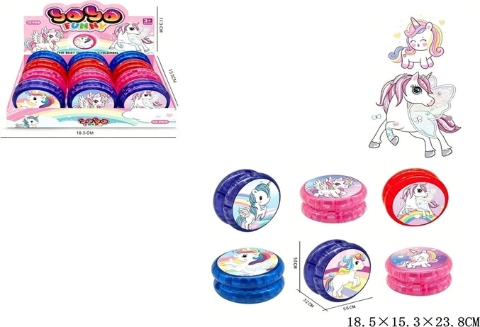 Yo-yo luminoso con unicornio - 1 unidad