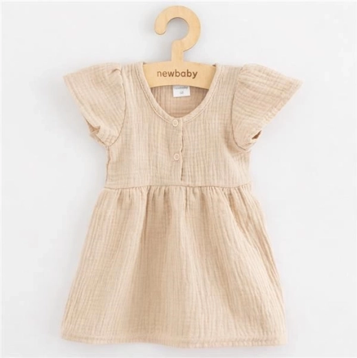 Vestido de muselina para bebé New Baby, beige, talla 86 (12–18 meses)