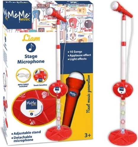 Micrófono escénico Meme en soporte rojo