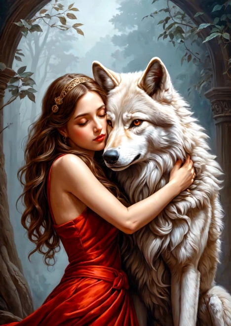 Puzzle Dama y lobo 1000 piezas