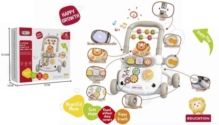 Andador infantil interactivo con forma de león