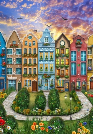 Puzzle Alipson Pueblo arcoíris 1000 piezas