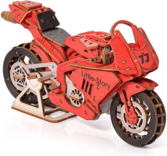 Little Story rompecabezas 3D de madera Grand Prix motocicleta roja