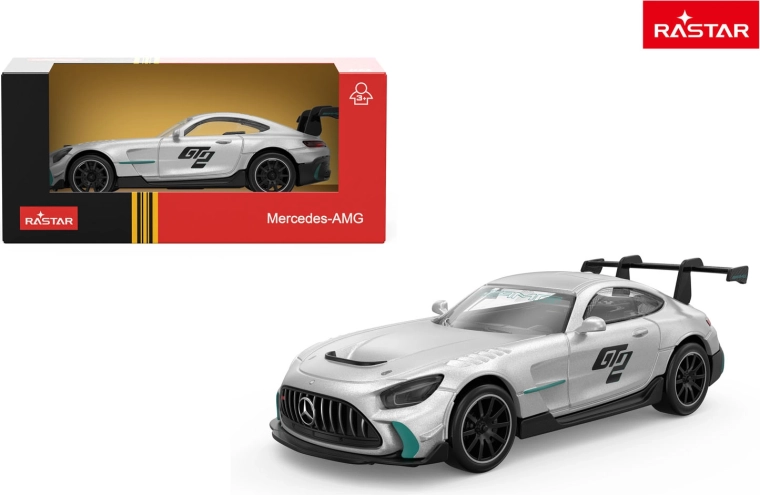 Modelo de coche de metal Rastar Mercedes-AMG GT2 1:43 plateado