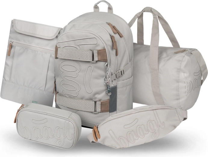 Set Baagl 5 Skate Mist: mochila escolar, estuche, bolsa deportiva, riñonera y funda para portátil