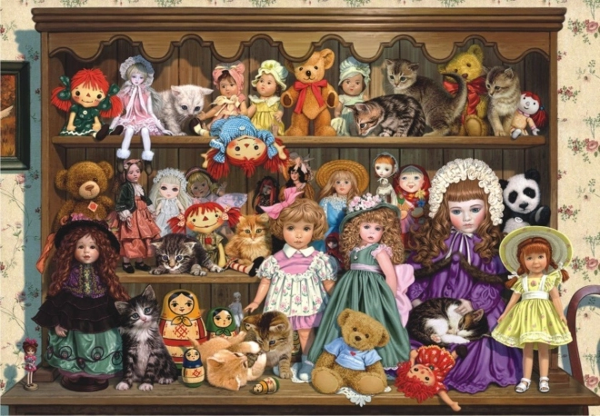 Puzzle Estantería de la abuela con muñecas 500 piezas