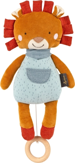 León de peluche musical, primer muñeco de apego, con mecanismo de música 30 cm Sigikid