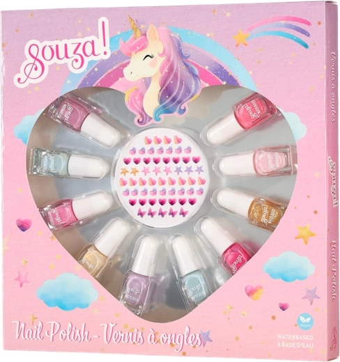 Souza! set de regalo de esmaltes de uñas con pegatinas de unicornio – 10 colores