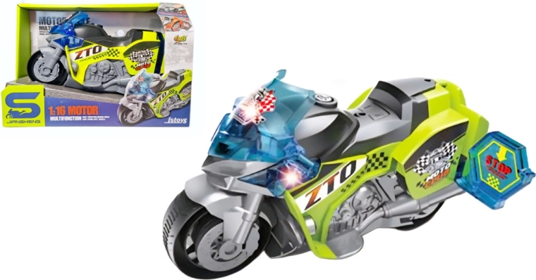 Motocicleta deportiva con luz y sonido para niños