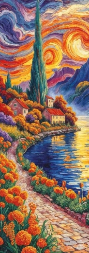 Puzzle panorámico Hacia los cipreses 1000 piezas ART PUZZLE