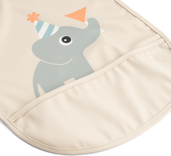 Babero con cierre de velcro Done by Deer Celebration, color arena