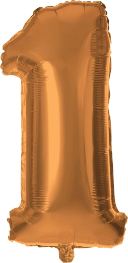 Globo de foil número 1 de 30 cm en bronce TORO