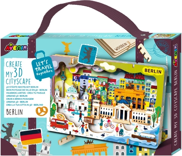 Puzzle 3D de madera: panorama urbano de Berlín Avenir