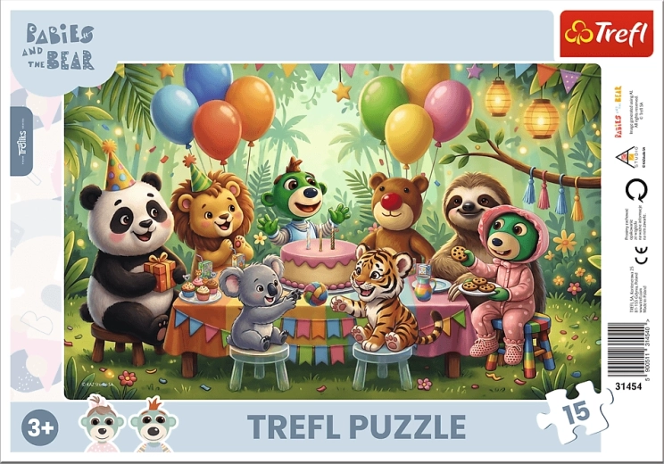 Los pequeños Trefl y el osito: adorables crías, 15 piezas