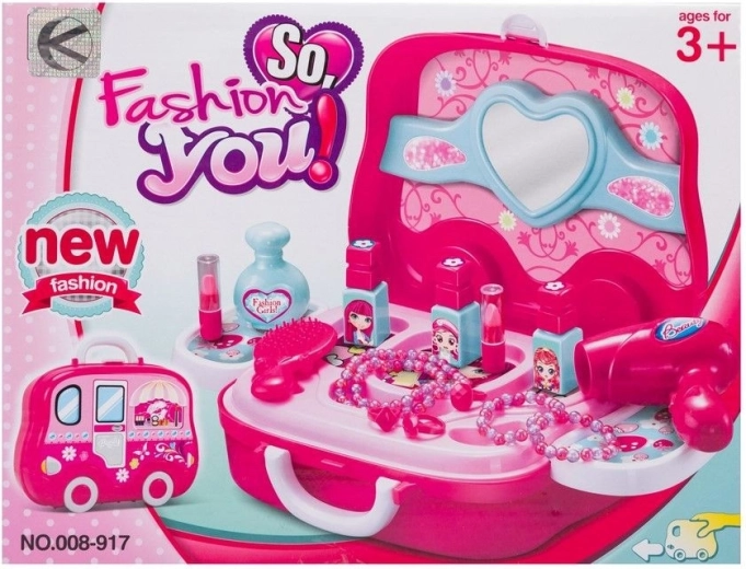 Set de tocador con cosméticos en maletín – 19 piezas