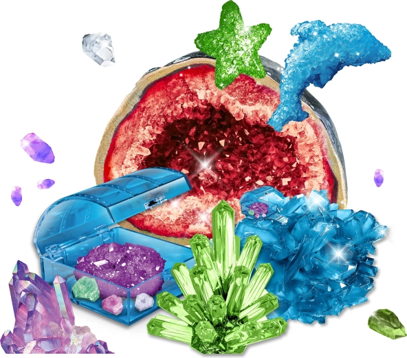 Kosmos Cristales en crecimiento de distintas formas – set científico