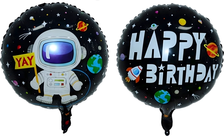 Set de globos de foil del espacio: astronauta y estrellas, 5 uds.