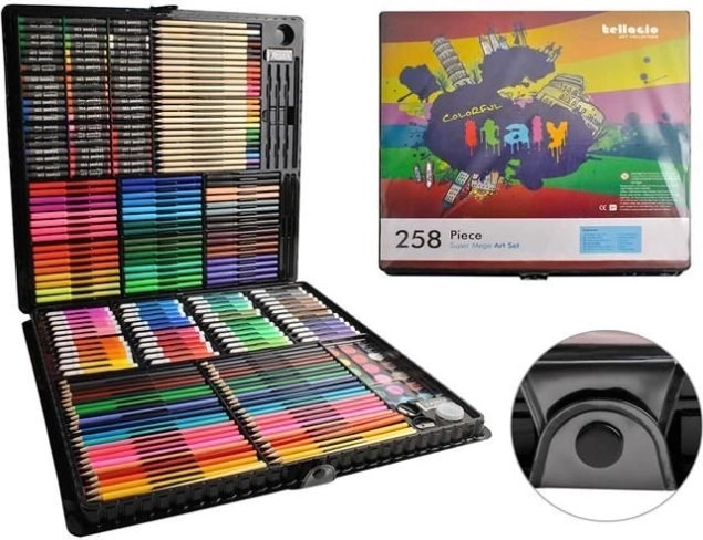 Set de pintura y dibujo en maletín 288 piezas