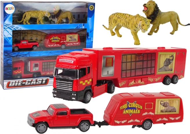Camión de circo con animales