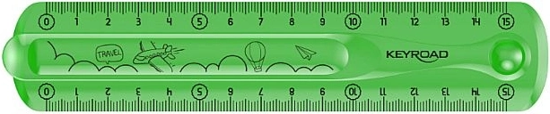 Regla KEYROAD Flexi 15 cm verde