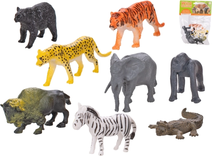 Set de animales safari 8 uds (3–6 cm) en bolsa