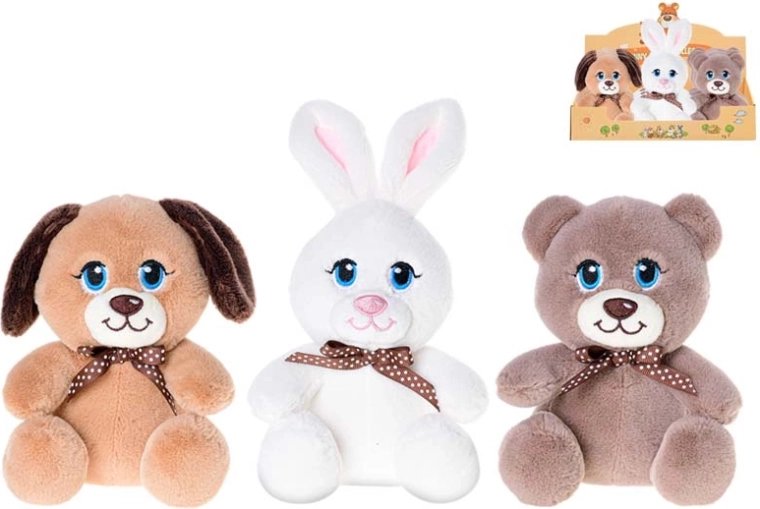 Animalito de peluche de 15 cm con lazo para los más pequeños