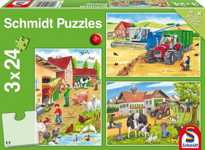 Puzzle Schmidt En la granja 3x24 piezas