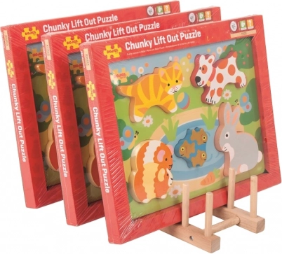 Bigjigs Toys soporte de madera para puzzles