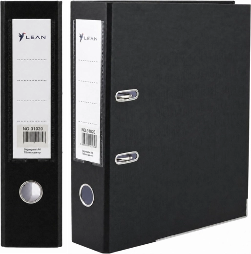Archivador de palanca negro para documentos A4, 80 mm