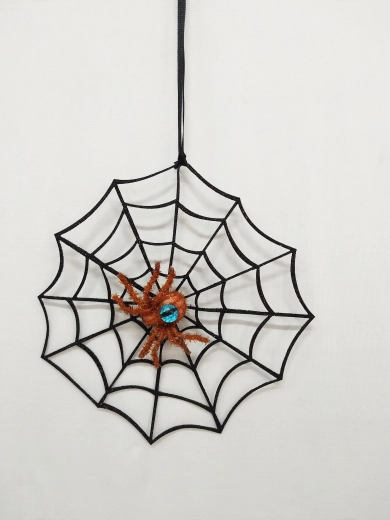 Araña en telaraña Sparkys de 20 cm