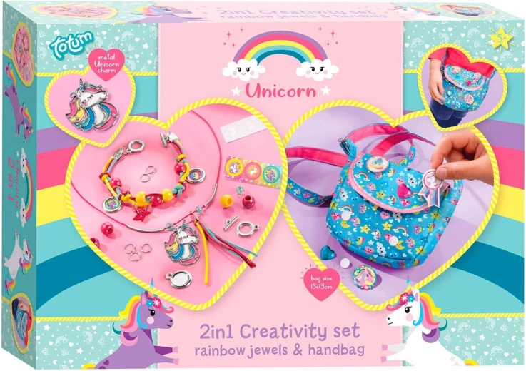 Set creativo 2 en 1 Unicornio: bolso y fabricación de pulseras TOTUM