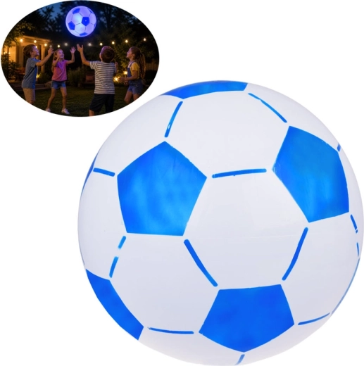 Pelota LED hinchable infantil 45 cm, luminosa azul-roja