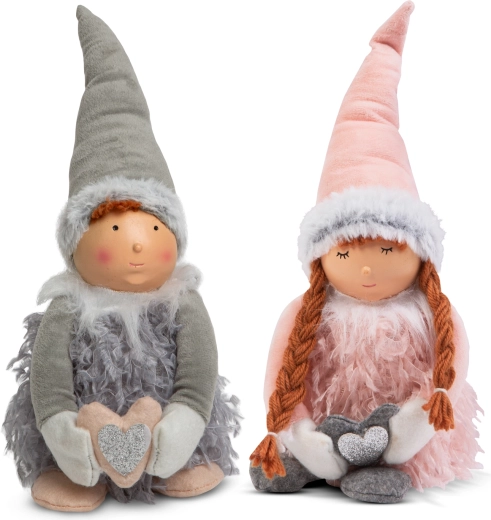 Muñeca textil navideña niño o niña de 38 cm - 1 unidad