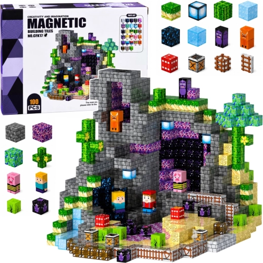 Cubos magnéticos de píxeles – set de construcción de 100 piezas