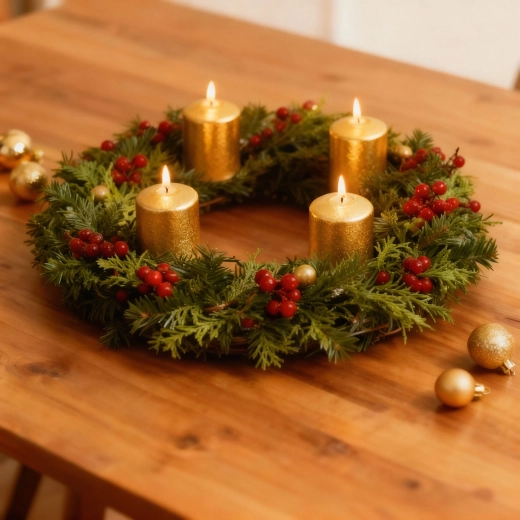 Set de 4 velas cilíndricas doradas sin perfume