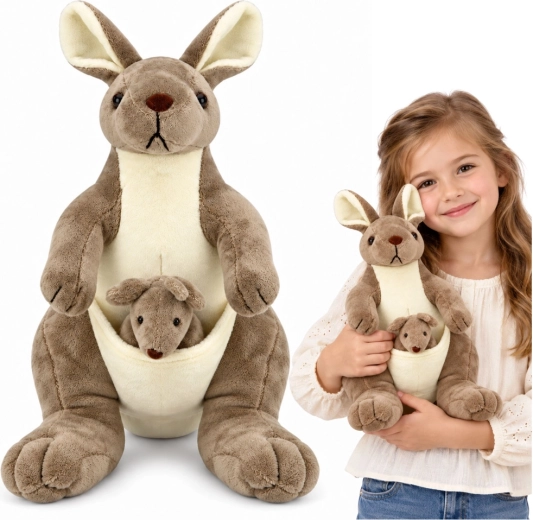 Canguro de peluche con cría de 30 cm