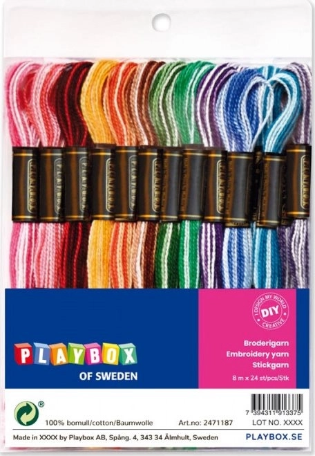 Playbox hilos de algodón arcoíris 25 uds