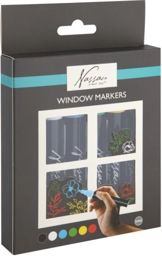 Rotuladores de tiza para ventanas GRAFIX – set de 6 colores