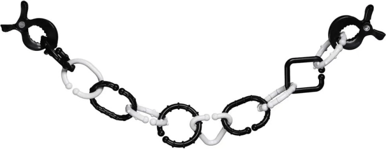 Profibaby cadena de plástico en blanco y negro para cochecito con clips