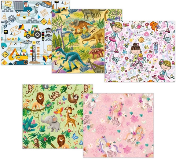 Papel de regalo con motivos infantiles 100 × 70 cm (2 hojas) - 1 rollo