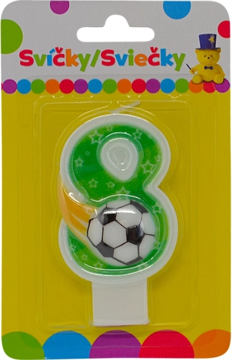 Vela de cumpleaños número 8 con balón