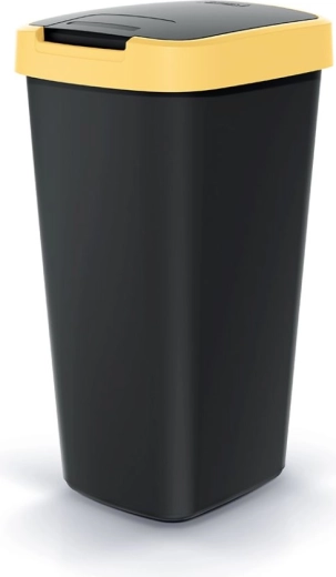 Papelera Compacta Q Flap 25 l con tapa amarilla