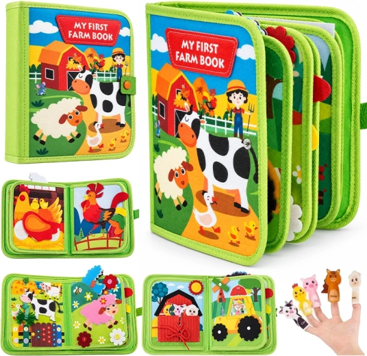 Libro de tela para bebés Granja