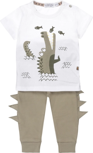 Conjunto infantil DIRKJE: camiseta de manga corta y pantalón de chándal para niños, blanco, talla 56