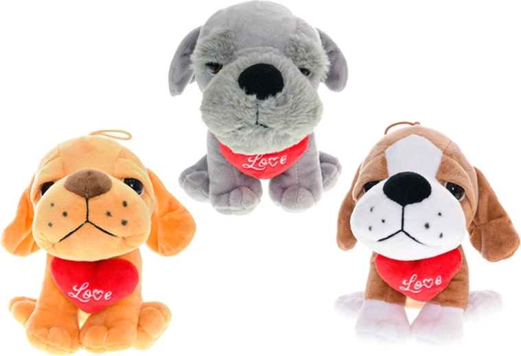 Perrito de peluche con corazón Love 15 cm